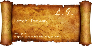 Lerch István névjegykártya